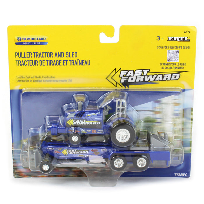 1/64 New Holland "Fast Forward" Pulling Tractor with Sled