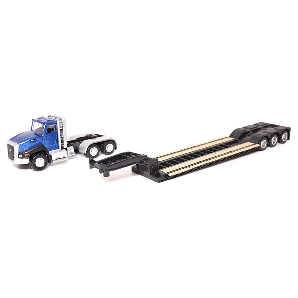 1/87 Caterpillar CT660 Day Cab Semi Truck with Lowboy Trailer