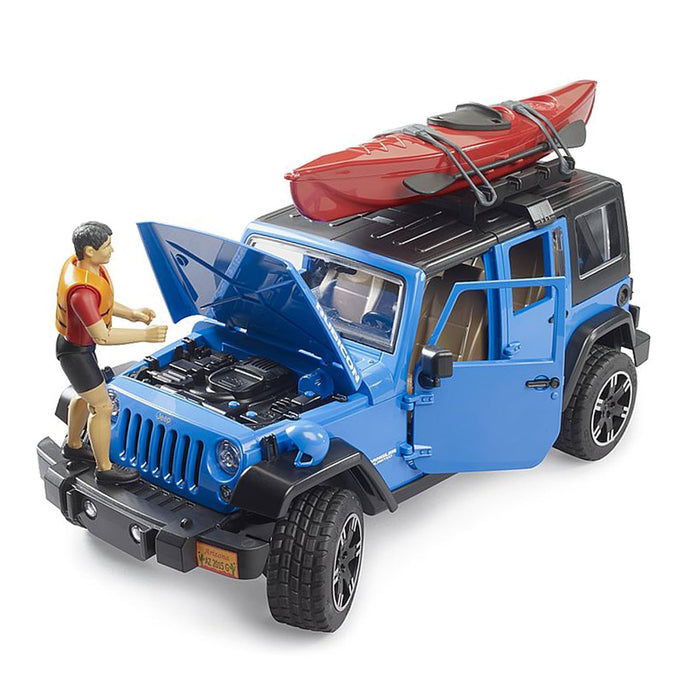 1/16 Bruder Jeep Wrangler Rubicon Unlimited with Kayak and Kayaker