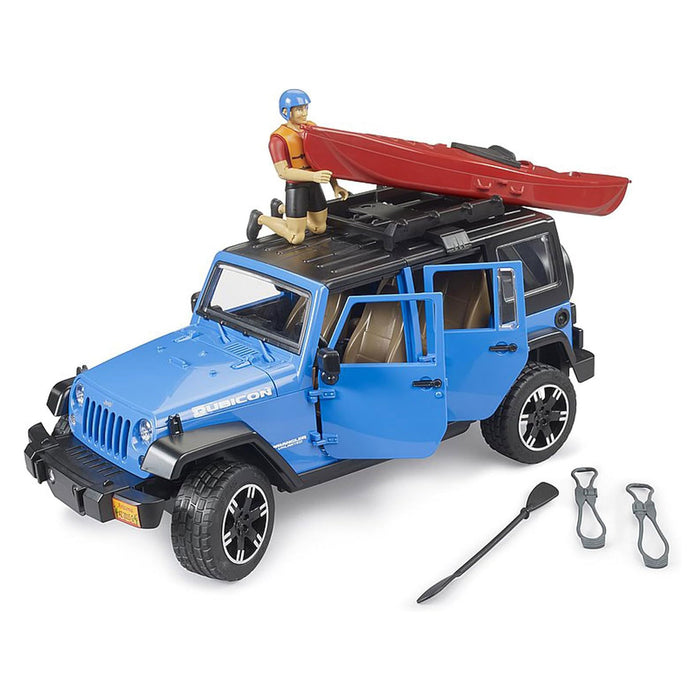 1/16 Bruder Jeep Wrangler Rubicon Unlimited with Kayak and Kayaker