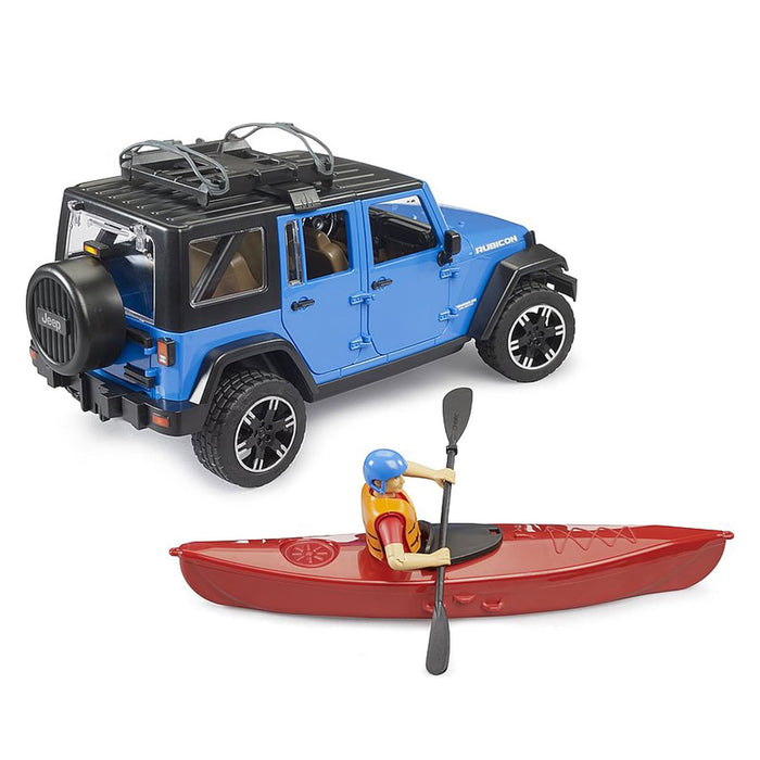 1/16 Bruder Jeep Wrangler Rubicon Unlimited with Kayak and Kayaker