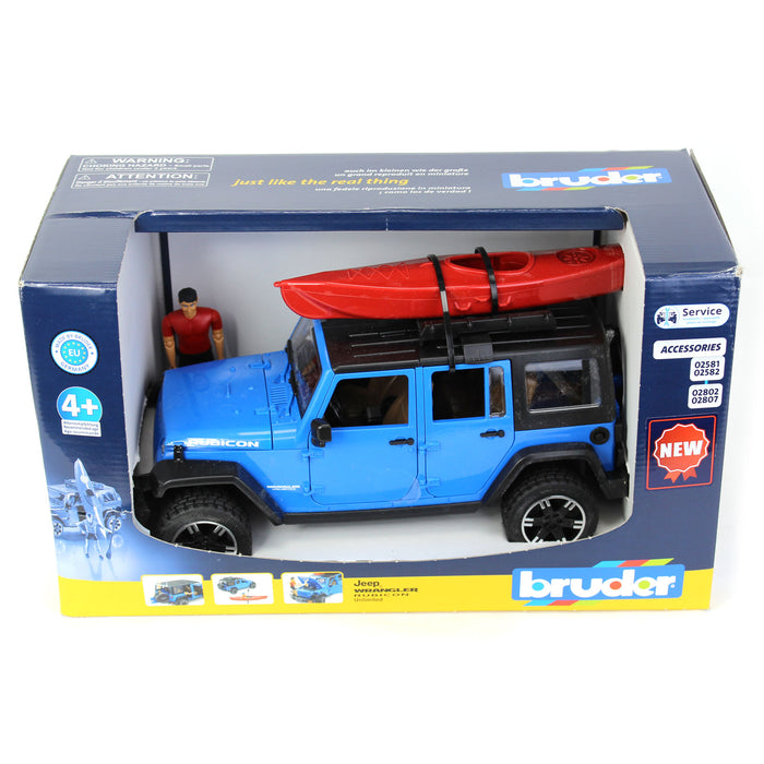 1/16 Bruder Jeep Wrangler Rubicon Unlimited with Kayak and Kayaker