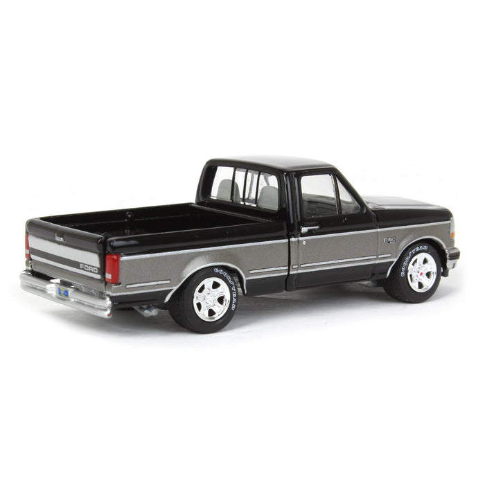 1/64 1994 Ford F-150, Ebony Black with Silver Stripe, LP Diecast Garage Exclusive by Johnny Lightning