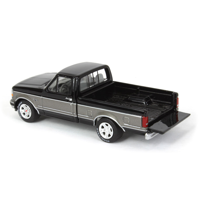 1/64 1994 Ford F-150, Ebony Black with Silver Stripe, LP Diecast Garage Exclusive by Johnny Lightning