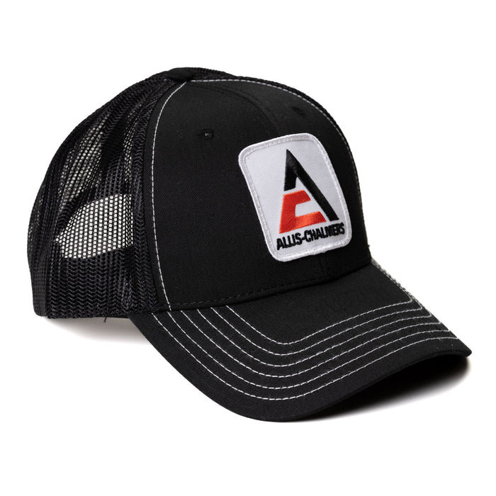 Allis Chalmers Logo Black Mesh Back Cap with White Stitching