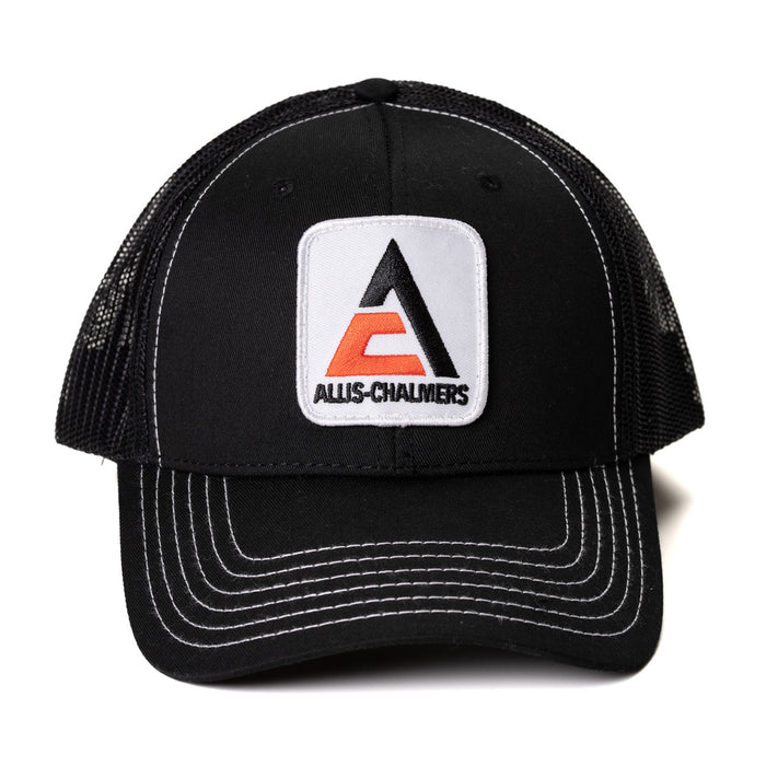 Allis Chalmers Logo Black Mesh Back Cap with White Stitching