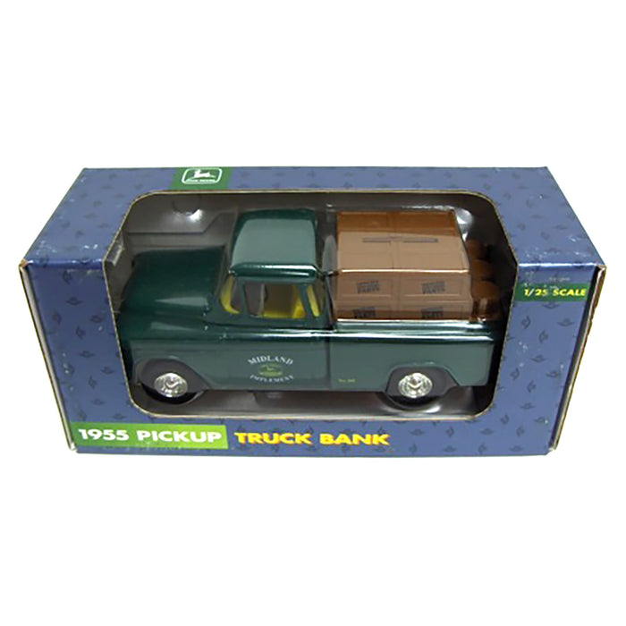 (B&D) 1/25 1955 Pickup Truck Bank, John Deere Series - Damaged Box