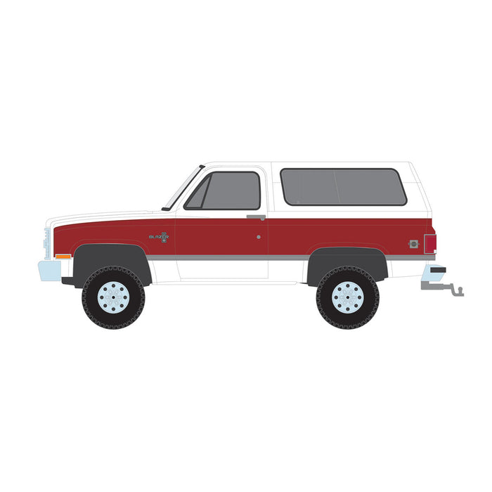 1/64 1984 Chevrolet K5 Blazer Silverado Lifted, Frost White & Apple Red, All-Terrain Series 16