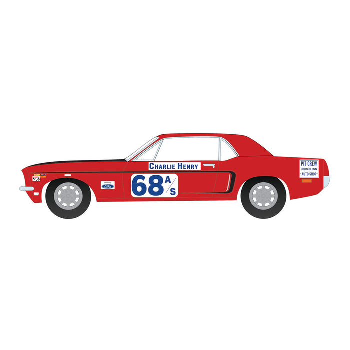 1/64 1968 Ford Mustang GT Coupe, #68 Charlie Henry Race Car, GreenLight Muscle Series 29