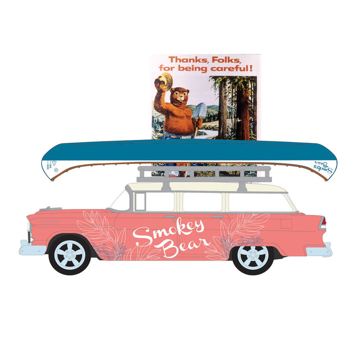 1/64 1955 Chevrolet Two-Ten Townsman with Roof Rack & Canoe, Smokey Bear Series 4