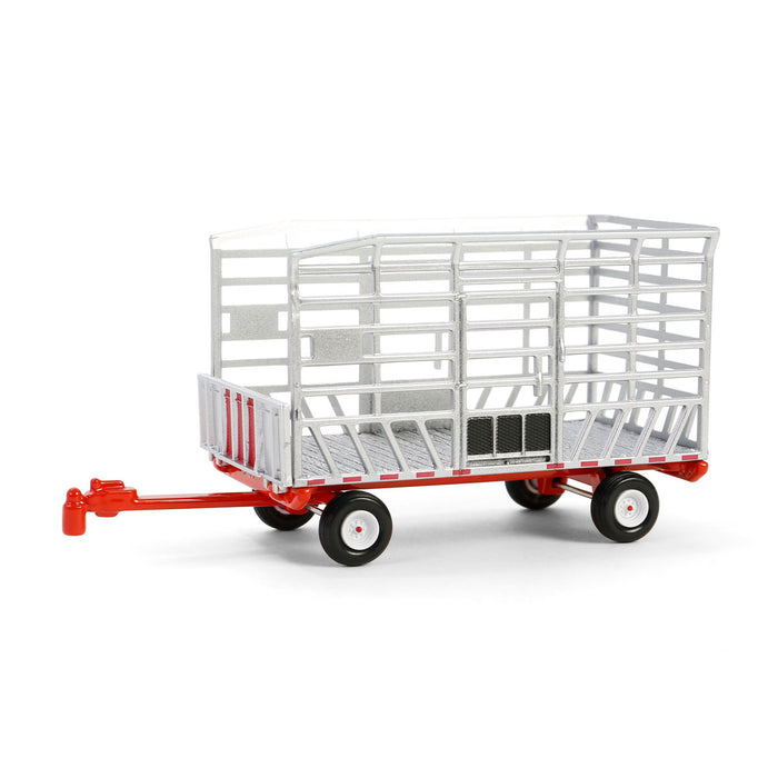 1/64 Bale Throw Wagon, Silver & Red, Down on the Farm Series 9