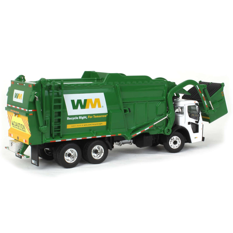 (B&D) 1/64 Mack LR Front Loader Garbage Truck with Dumpster by First Gear, Waste Management - Damaged Item