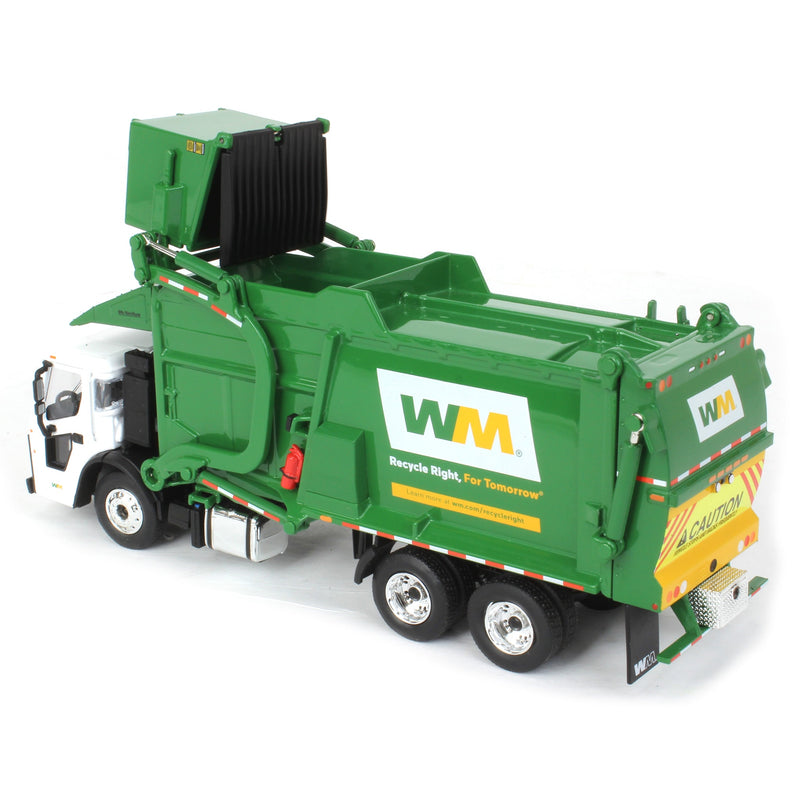 (B&D) 1/64 Mack LR Front Loader Garbage Truck with Dumpster by First Gear, Waste Management - Damaged Item