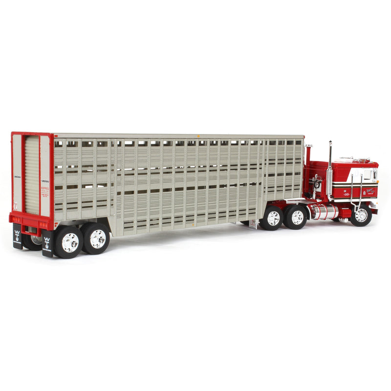 1/64 Kenworth K100 COE Semi Truck with 45ft Vintage Wilson Livestock Trailer, Koppes Truck Line, DCP by First Gear