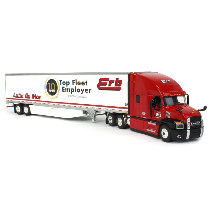 1/64 Mack Anthem High-Roof Sleeper with 53ft Reefer Trailer, Erb Transport, DCP by First Gear