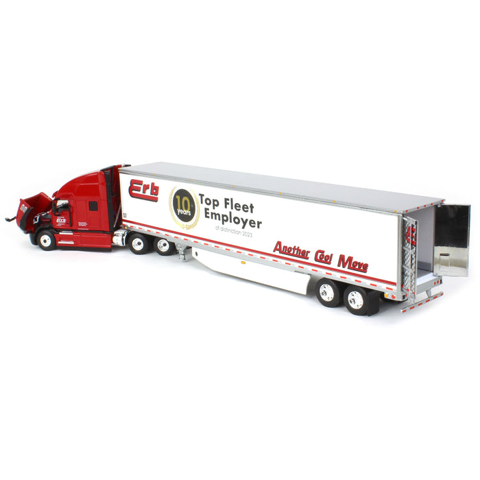 1/64 Mack Anthem High-Roof Sleeper with 53ft Reefer Trailer, Erb Transport, DCP by First Gear