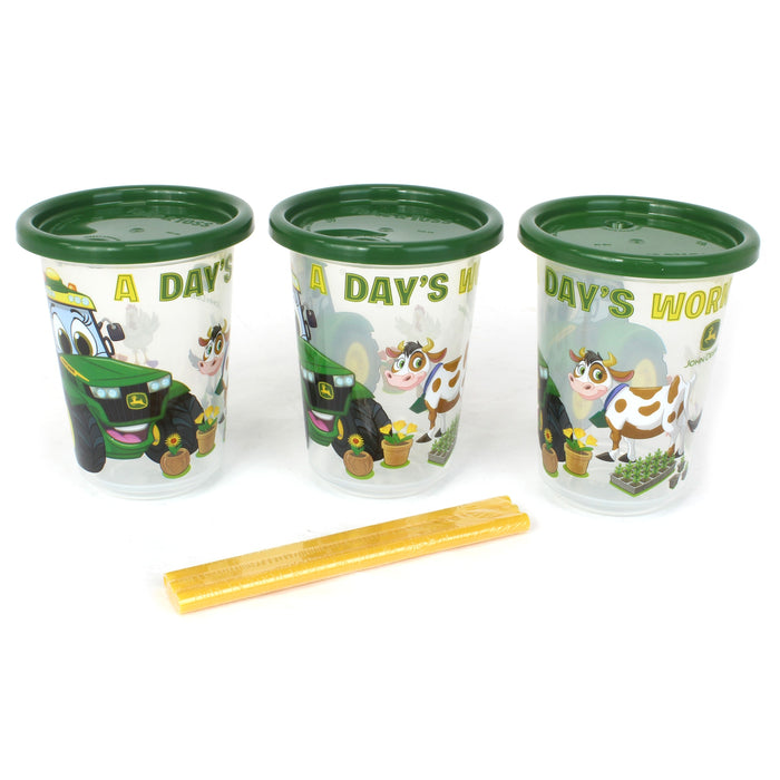 John Deere 10oz Spill Proof Straw Cup 3 Pack by ERTL