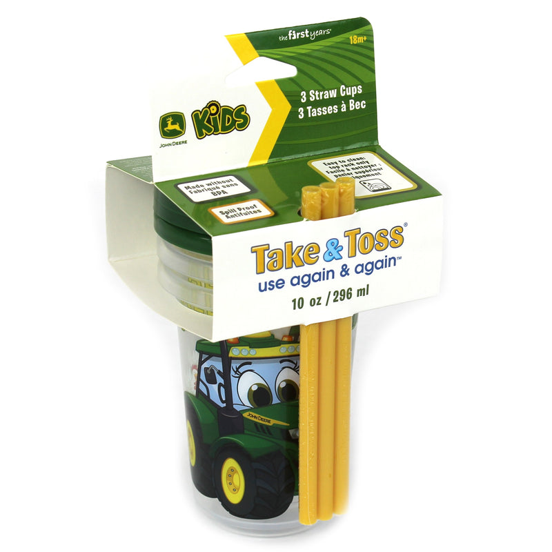John Deere 10oz Spill Proof Straw Cup 3 Pack by ERTL