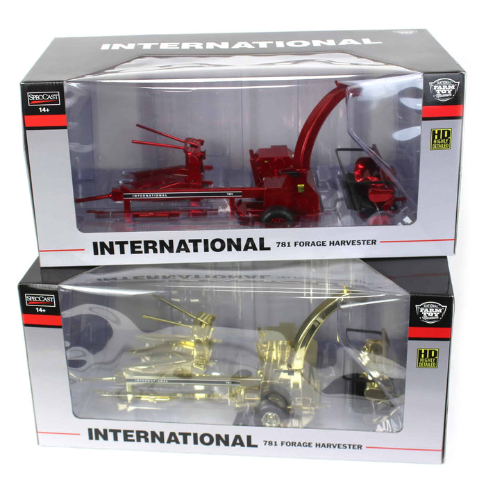 Gold & Red Chrome Set ~ 1/16 International 781 Pull-Type Forage Harvester, 2023 NFTM Renovation Unit, 3rd in Series
