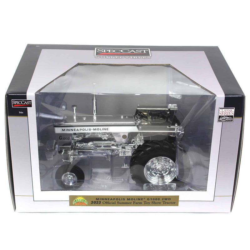 Gold & Silver Chrome Set ~ 1/16 Minneapolis Moline G-1000 Brown Belly Tractor, 2023 Summer Farm Toy Show