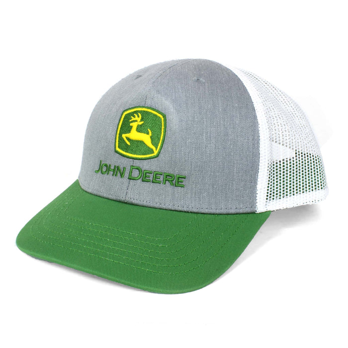 Youth John Deere Gray, Green & White Mesh Back Hat