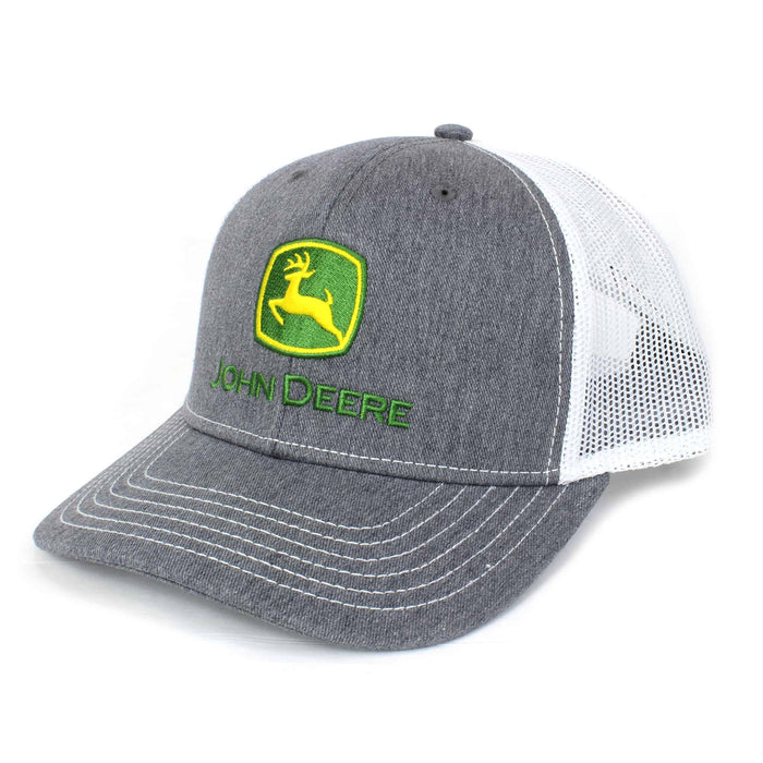 John Deere Heather Gray & White Mesh Back Hat