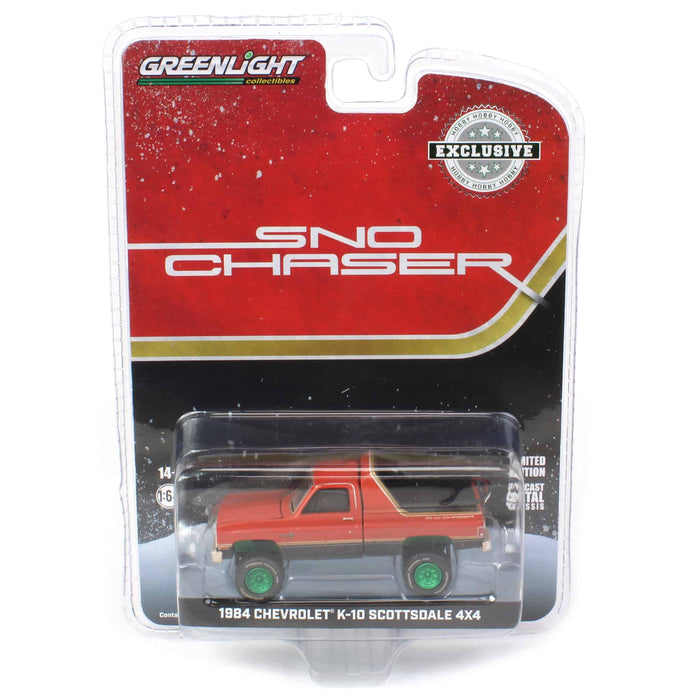 Green Machine ~ 1/64 1984 Chevrolet K-10 Scottsdale 4x4, Weathered Sno Chaser, Hobby Exclusive
