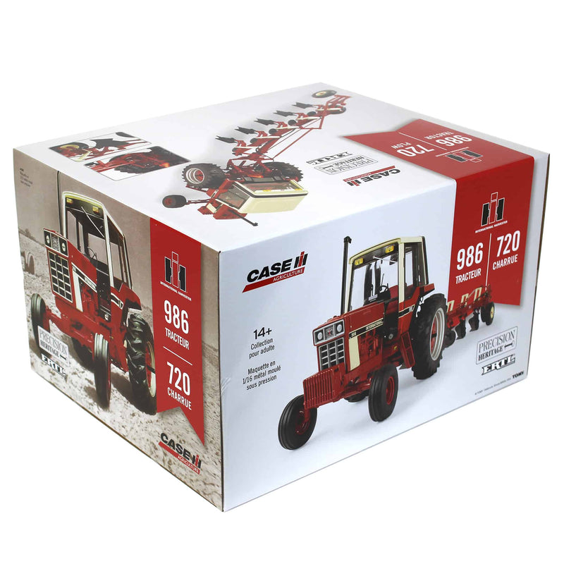 (B&D) 1/16 International Harvester 986 with Cab & 720 Plow, ERTL Precision Heritage Series - Damaged Box