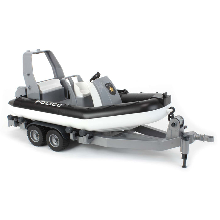 1/16 Police Boat with Boat Trailer and Figurines by Bruder