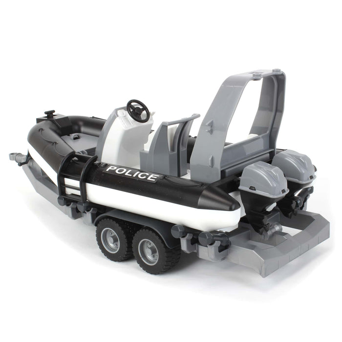 1/16 Police Boat with Boat Trailer and Figurines by Bruder