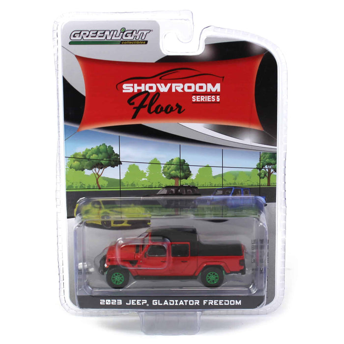 Green Machine ~ 1/64 2023 Jeep Gladiator Freedom, Firecracker Red, Showroom Floor Series 5