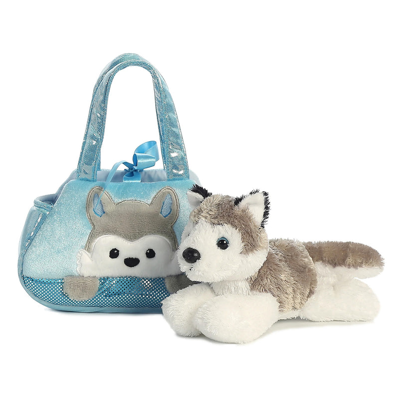32789 Peek-A-Boo Husky Fancy Pals Purse with Plush Husky