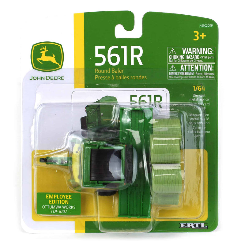 Ottumwa Works Employee Edition ~ 1/64 John Deere 561R Round Baler with 6 Bales, 1 of 1002