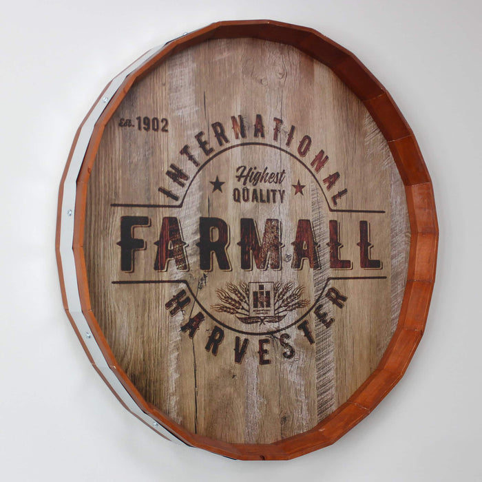 International Harvester Farmall Wooden Barrel Sign