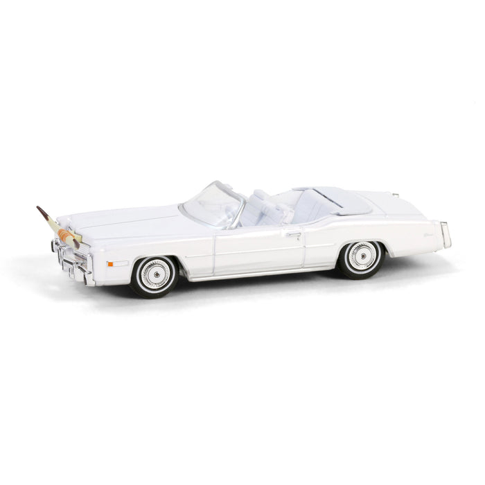 1/64 1976 Cadillac Eldorado Convertible with Bull Horns Hood Ornament, White, Hobby Exclusive