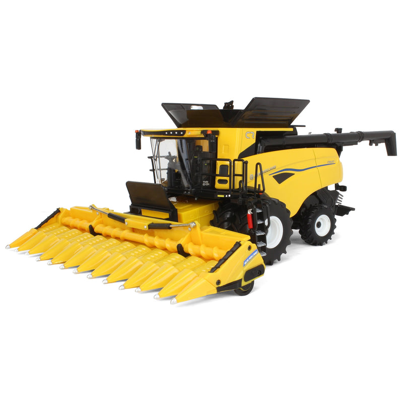(B&D) 1/32 New Holland CR9.90 Combine with Corn Head & Grain Head, ERTL Prestige Collection - Damaged Box