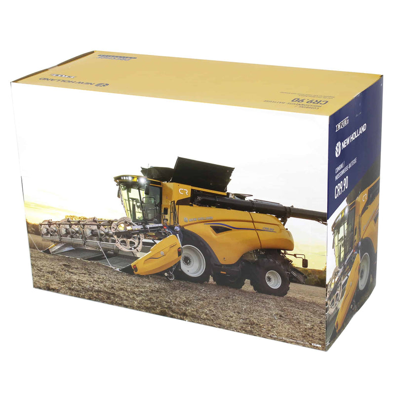 (B&D) 1/32 New Holland CR9.90 Combine with Corn Head & Grain Head, ERTL Prestige Collection - Damaged Box