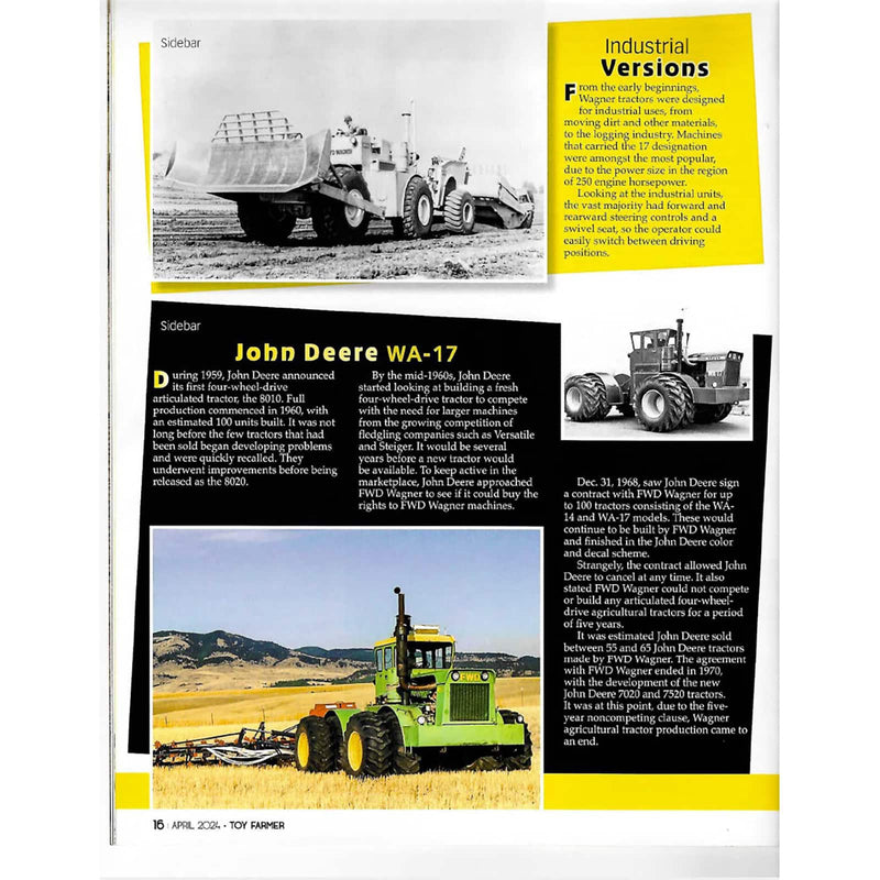 1/64 Wagner WA-17 4WD Tractor by ERTL, 2024 National Farm Toy Show