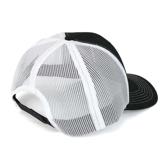 Black John Deere Logo Hat with White Stitching & White Mesh Back