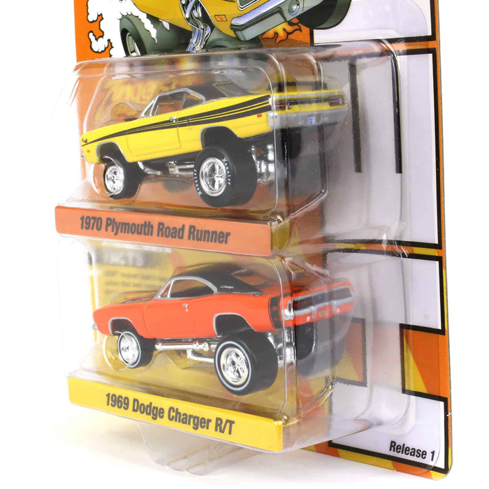 1/64 Johnny Lightning 1970 Plymouth Road Runner & 1969 Dodge Charger R/T Hemi Zinger Twin Pack