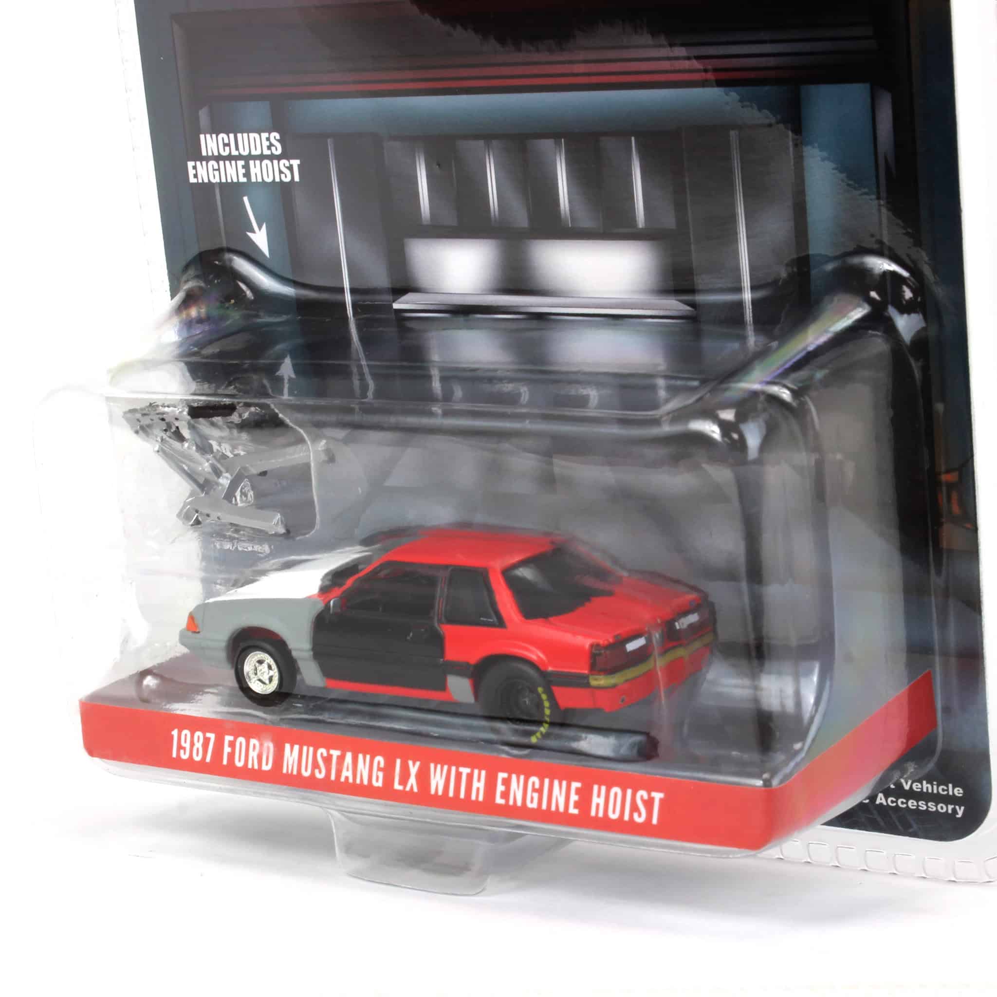 1/64 1987 Ford Mustang LX Project Car, Red & Gray with Black Door