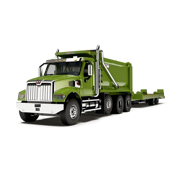 1/64 Green Western Star 49X with Ox Bodies Dump & Beaver Tail Trailer, DCP by First Gear