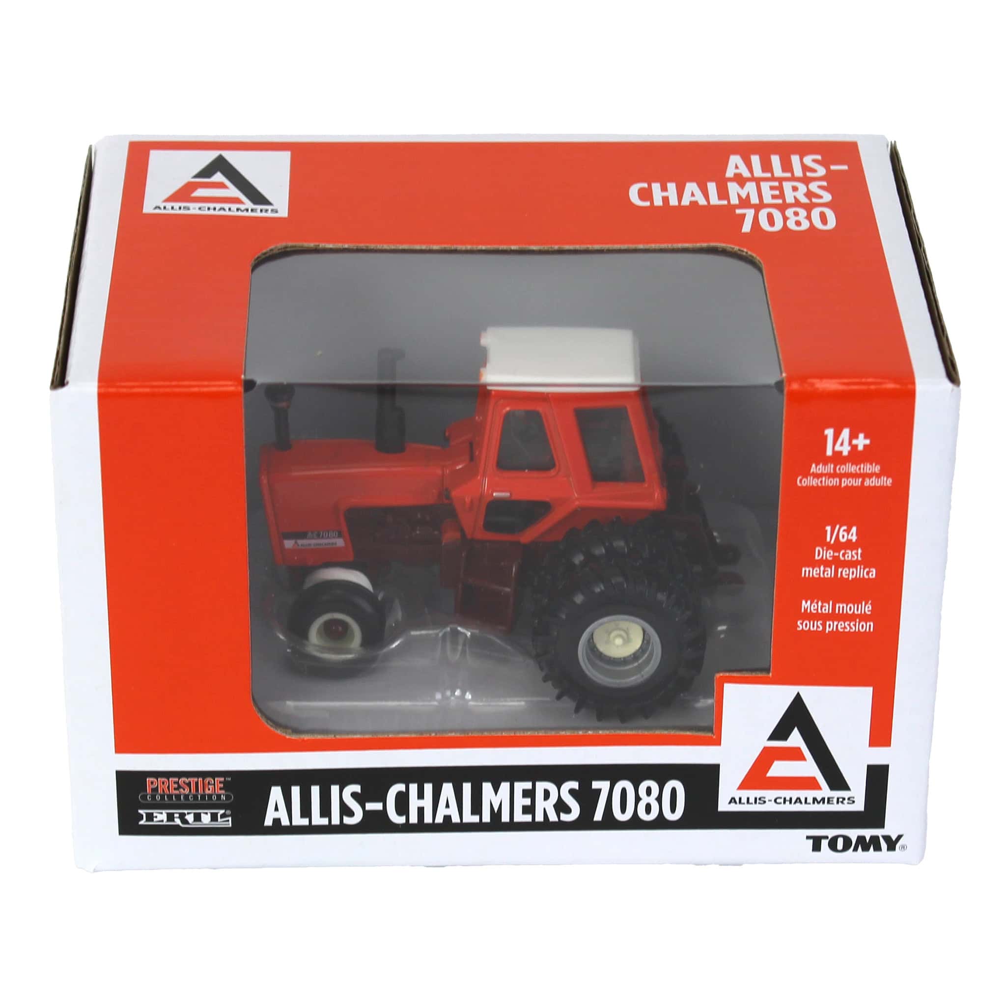1/64 Allis Chalmers 7080 Maroon Belly Tractor with Rear Duals by