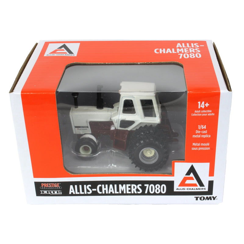 Chase Unit ~ 1/64 Allis Chalmers 7080 Maroon Belly Tractor with Rear Duals by ERTL
