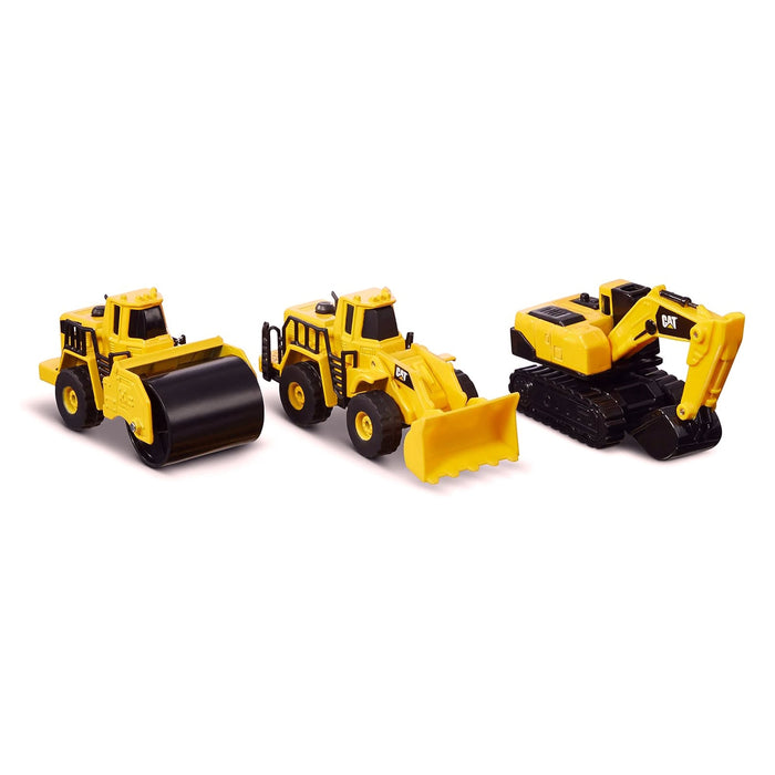 CAT Construction Metal Vehicle 3 Pack with Wheel Loader, Excavator & Steam Roller