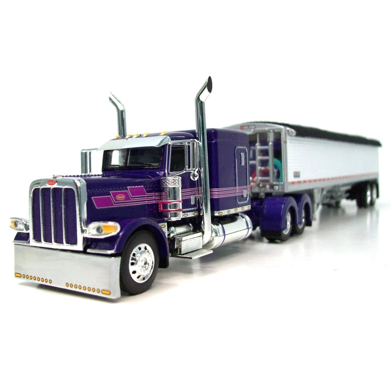 1/64 Peterbilt 389 Semi Truck with 43ft Wilson Pacesetter Grain Trailer, Purple & Pink, DCP by First Gear