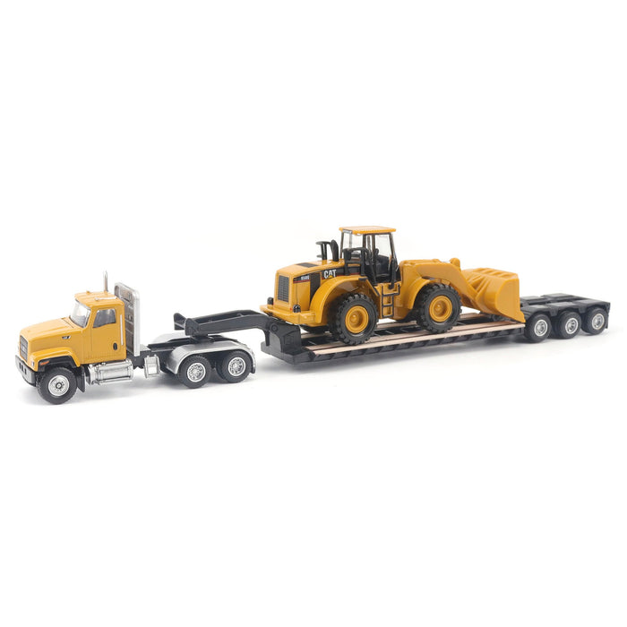 1/87 Caterpillar CT681 Day Cab with Lowboy & 950G Wheel Loader