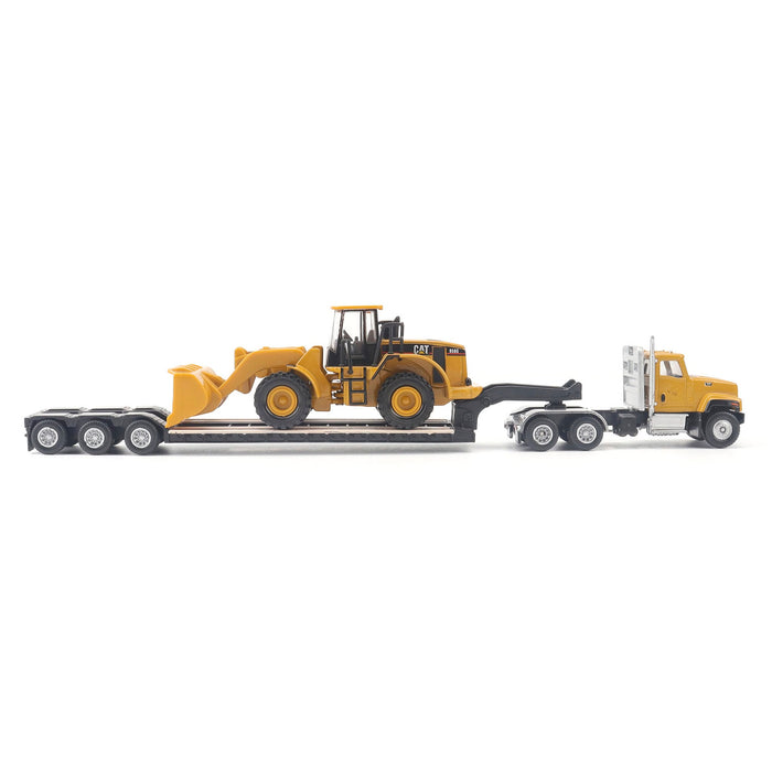 1/87 Caterpillar CT681 Day Cab with Lowboy & 950G Wheel Loader