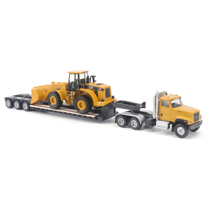 1/87 Caterpillar CT681 Day Cab with Lowboy & 950G Wheel Loader