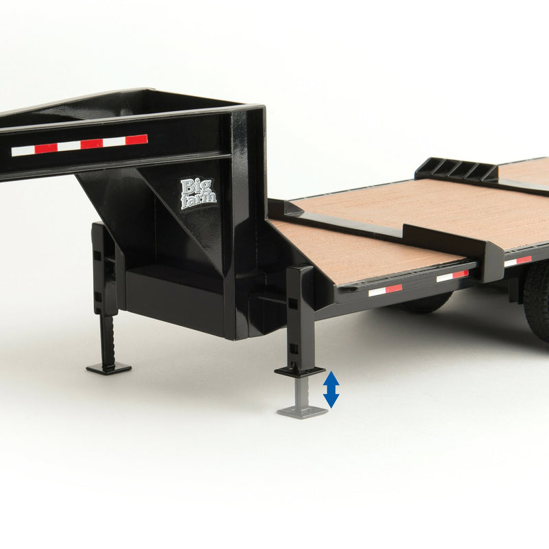 (B&D) 1/16 ERTL Big Farm Blue Chevrolet Pickup Truck with Trailer & 6 Round Bales - Damaged Item